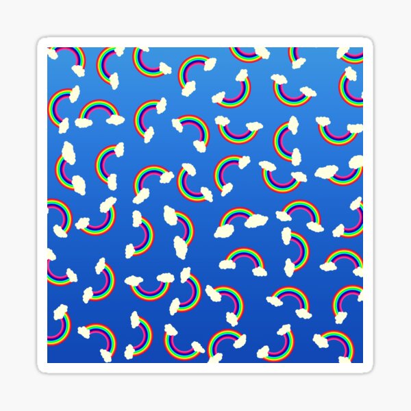 Item preview, Cute and Colorful Rainbow Pattern on Blue designed and sold by Blkstrawberry.