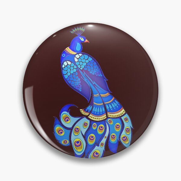 Item preview, blue peacock illustration aesthetics | Peafowl bird design    designed and sold by Piosenka Art.