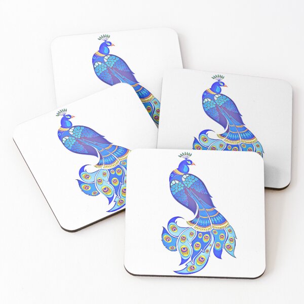 Item preview, blue peacock illustration aesthetics | Peafowl bird design    designed and sold by Piosenka Art.
