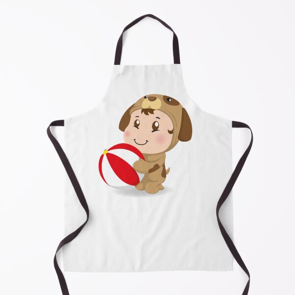 Item preview, Illustration of a caucasian baby with dog costume holding a ball. Ideal for educational and informational materials designed and sold by LucianoCosmo.