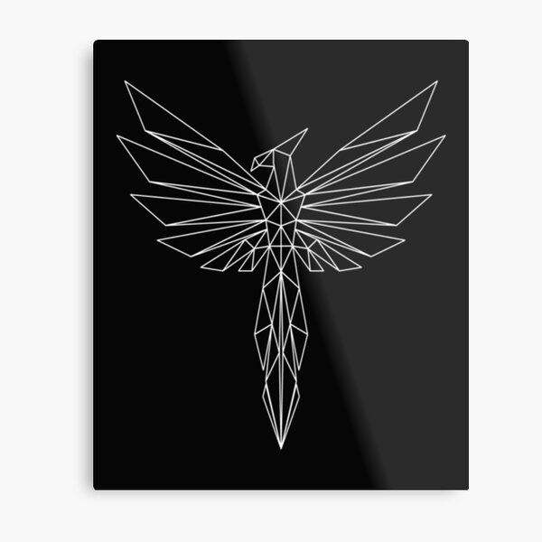 Impression Metallique Phenix Geometrique Par Smd Art Redbubble