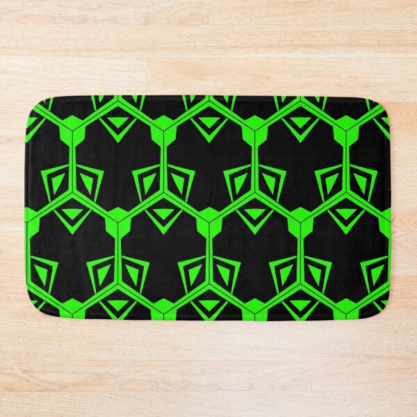 Item preview, Isotopic Absract Hexagon Cube Tesselating Tiles Green on Black designed and sold by NoMatterLab.