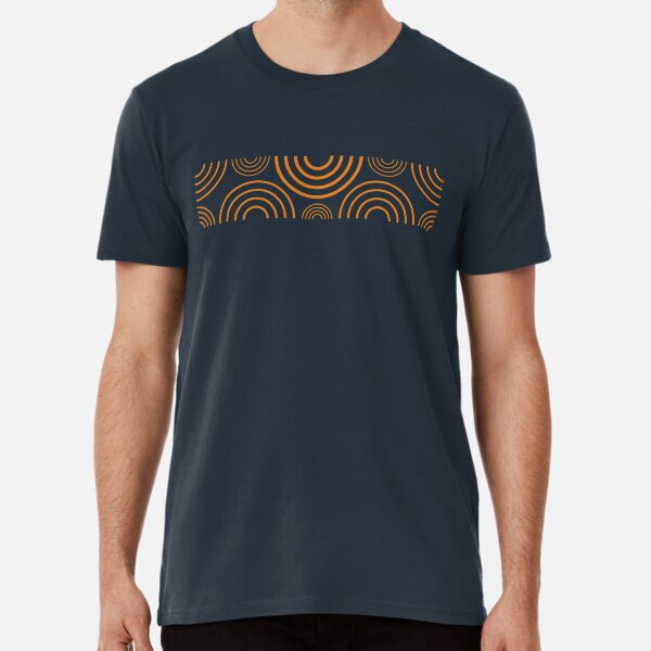 Orange Repeating Circular Design Premium T-Shirt