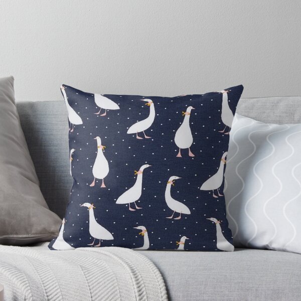 Item preview, Geese GOTS Cotton Jersey - navy / white designed and sold by jwebmarket.