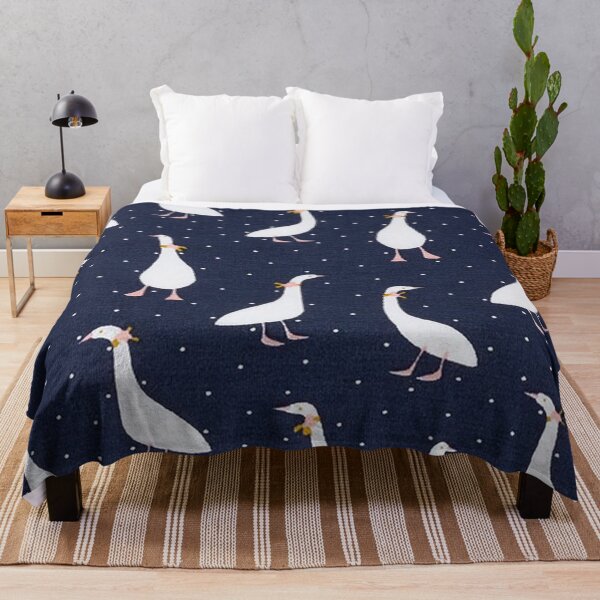 Item preview, Geese GOTS Cotton Jersey - navy / white designed and sold by jwebmarket.