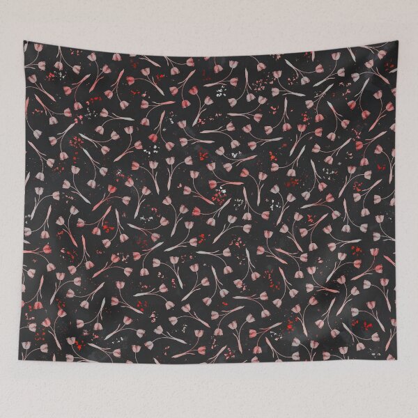 Item preview, Black and red tulip pattern designed and sold by Alfonsina Sterling.