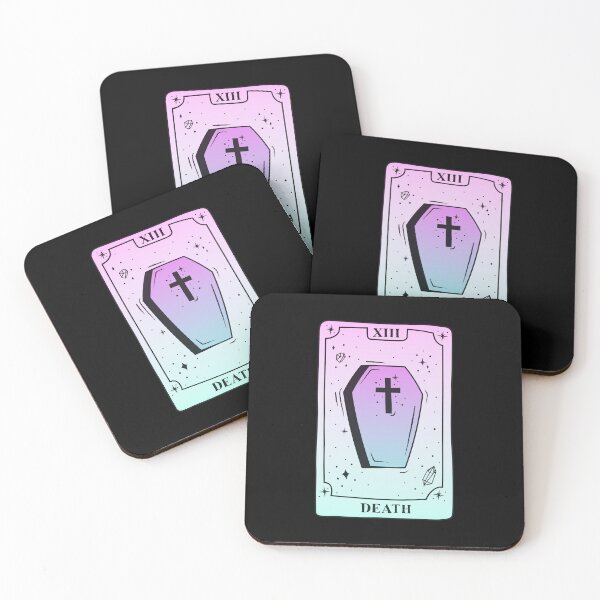 Item preview, Death Tarot Card In Pink Pastel With Coffin designed and sold by RKSDesigns.