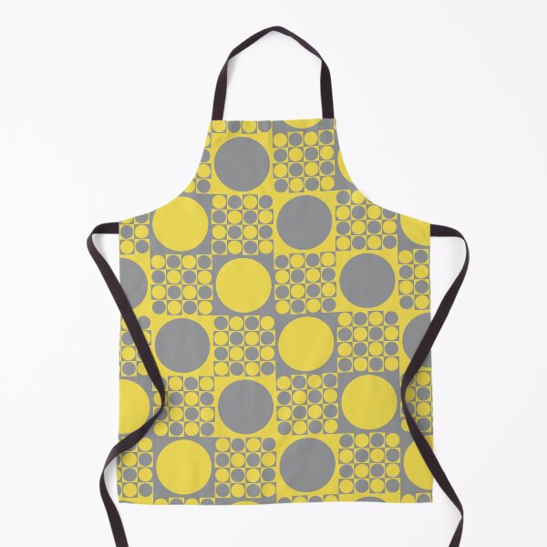 Item preview, Circles on square tiles in a minimal pattern in yellow and gray designed and sold by acidmit.