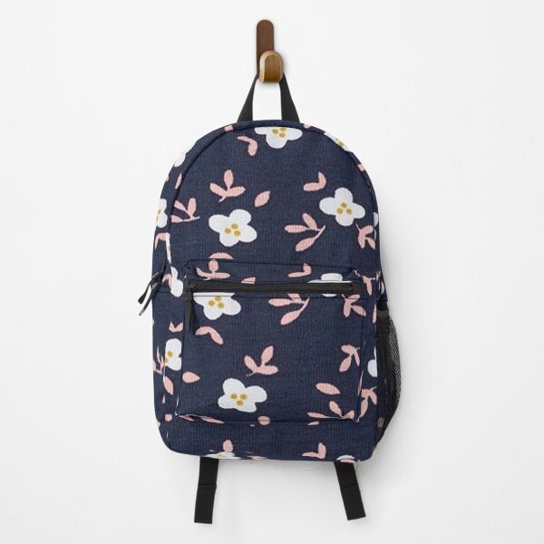 Item preview, GOTS Little Flowers Cotton Jersey - navy / white designed and sold by jwebmarket.