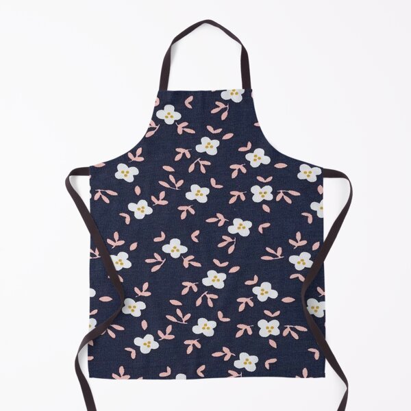 Item preview, GOTS Little Flowers Cotton Jersey - navy / white designed and sold by jwebmarket.