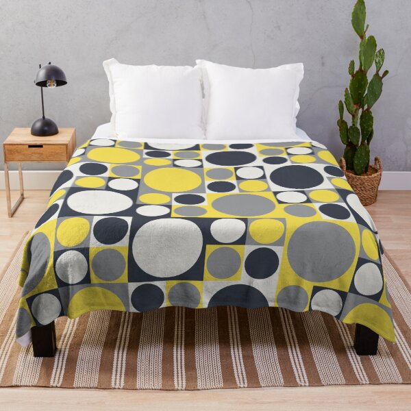 Item preview, Simple ornament with circles on a square tiles in yellow and gray color palette variations designed and sold by acidmit.