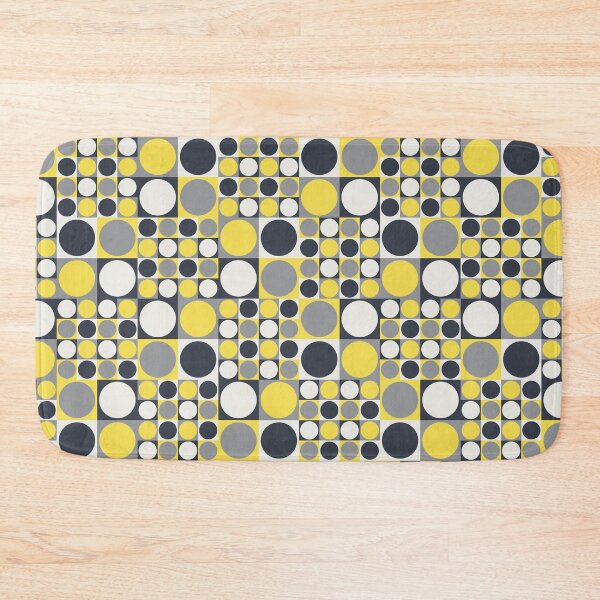 Item preview, Circles on a square tiles in a simple ornament in yellow and gray color palette variations designed and sold by acidmit.