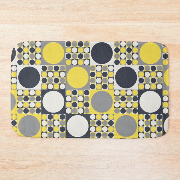 Item preview, Circles on a square tiles in a minimal ornament in yellow and gray color palette variations designed and sold by acidmit.