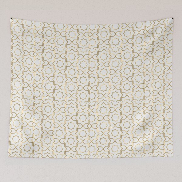 Item preview, Modern white and gold star wallpaper pattern designed and sold by astrunb5.