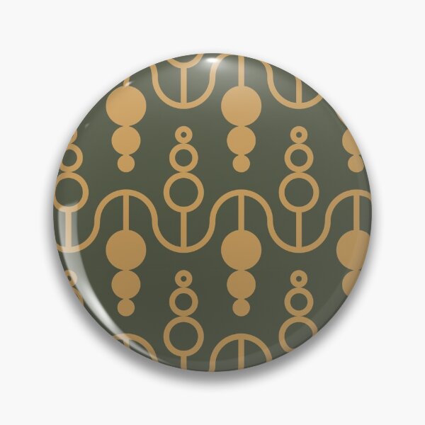 Item preview, Skewered Circles Geometric Pattern – Olive Green & Beige designed and sold by RoguePatterns.