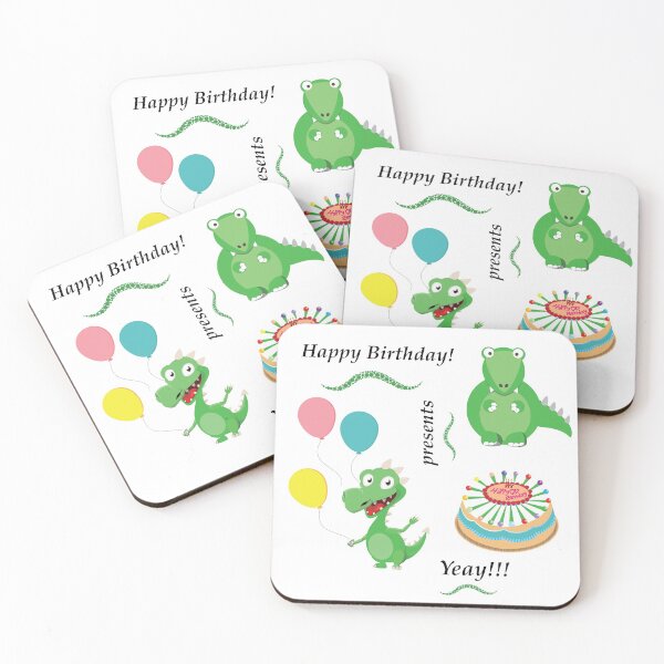Item preview, happy birthday dinosaurs funny catroon dinos designed and sold by GraphicBit.