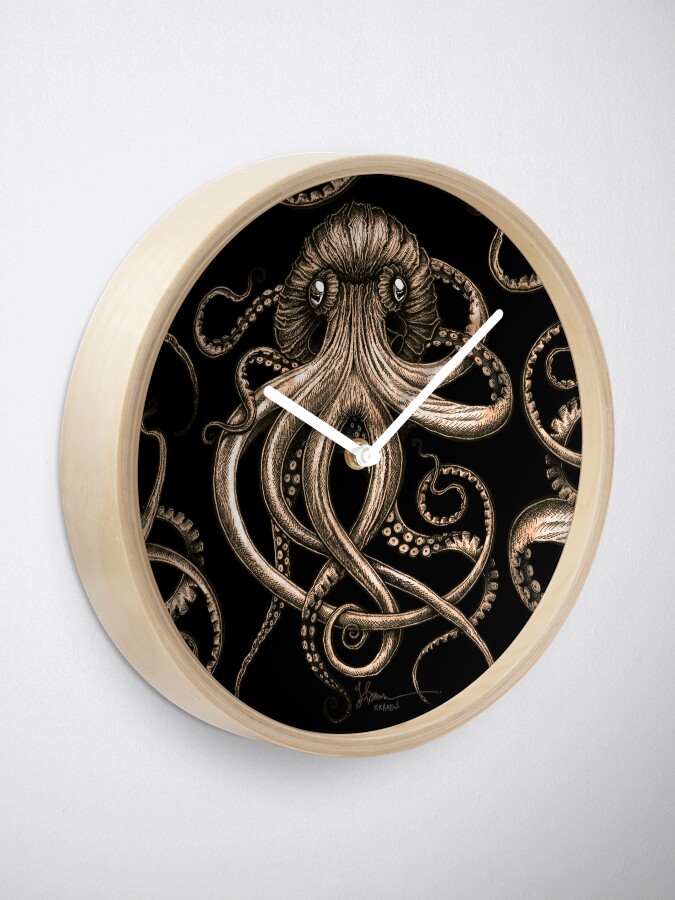 "Bronze Kraken" Clock for Sale by taojb Redbubble