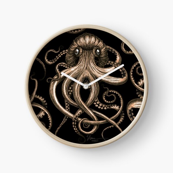 "Bronze Kraken" Clock for Sale by taojb Redbubble