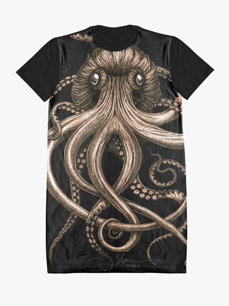 Alternate view of Bronze Kraken Graphic T-Shirt Dress