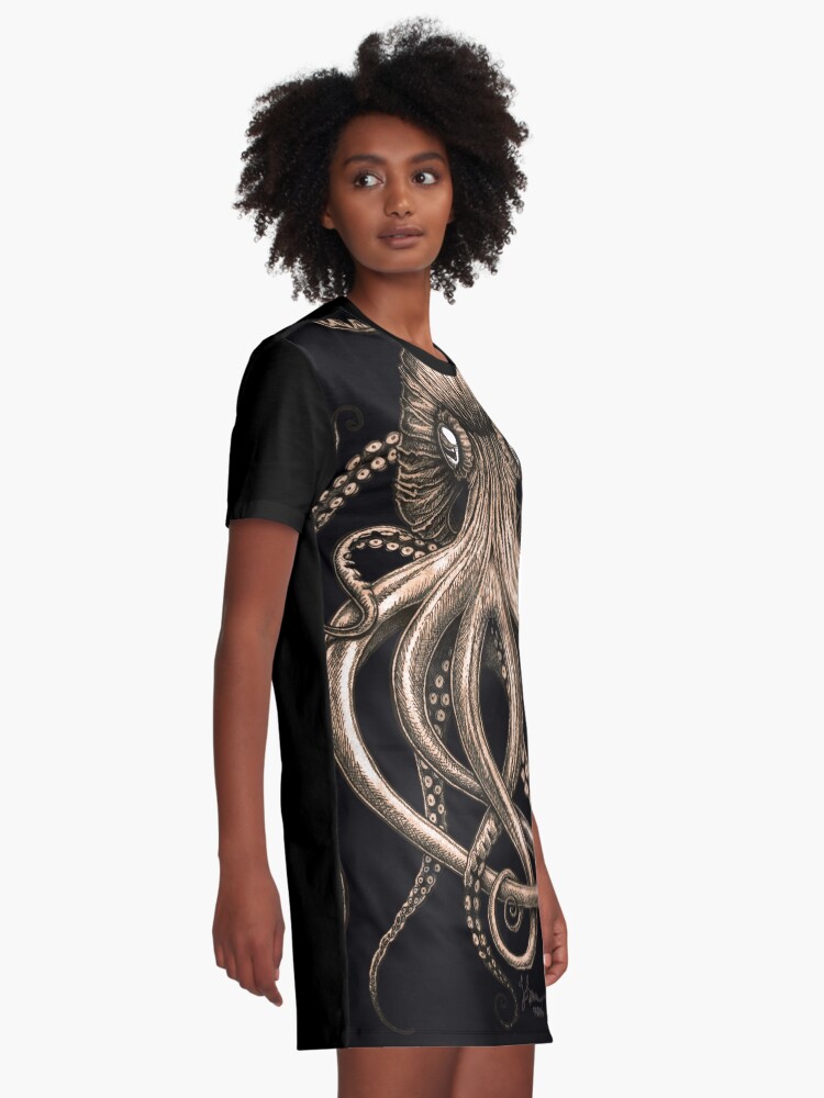 Alternate view of Bronze Kraken Graphic T-Shirt Dress