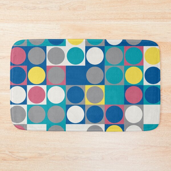 Item preview, Abstract mosaic with circles on a square tiles in random yellow and gray color palette variation designed and sold by acidmit.