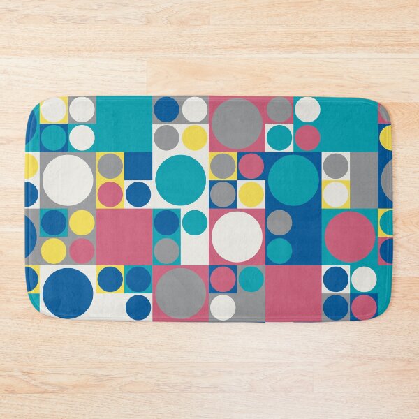 Item preview, Abstract mosaic with circles on a square tiles in random yellow and gray color palette variation designed and sold by acidmit.