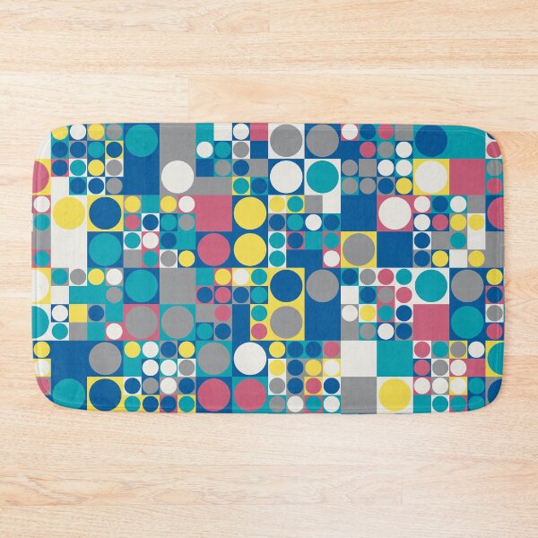 Item preview, Circles on a square tiles in an abstract mosaic in random yellow and gray color palette variations designed and sold by acidmit.