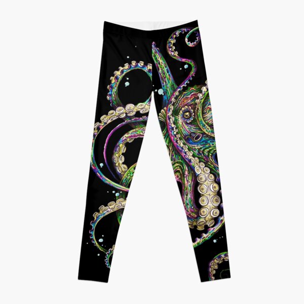 Glow in the Dark Psychedelic Jellyfish Leggings Yoga Leggings Women's  Leggings Festival Leggings Nautilus Leggings 