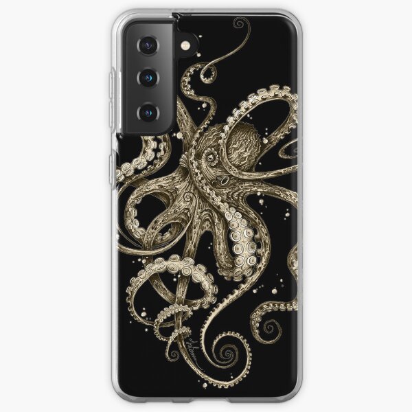 Octopsychedelia Sepia Samsung Galaxy Soft Case