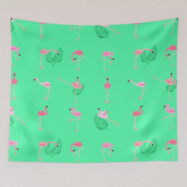 Item preview, Cursed Pink Flamingos Repeating Pattern designed and sold by GrumpyBoobsArt.