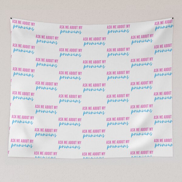 Item preview, Ask Me About My Pronouns designed and sold by CJ Vanderbeek.