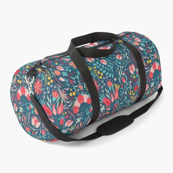 Blooming Colorful Flowers Duffle Bag