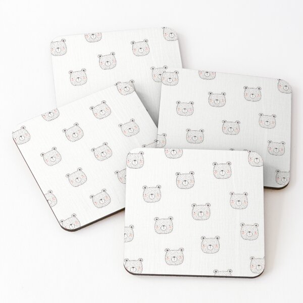 Item preview, Bears GOTS Muslin Double Gathered Fabric - white designed and sold by jwebmarket.