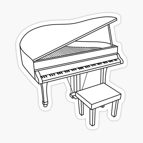 Pink Piano Sticker for Sale by Kelly Louise