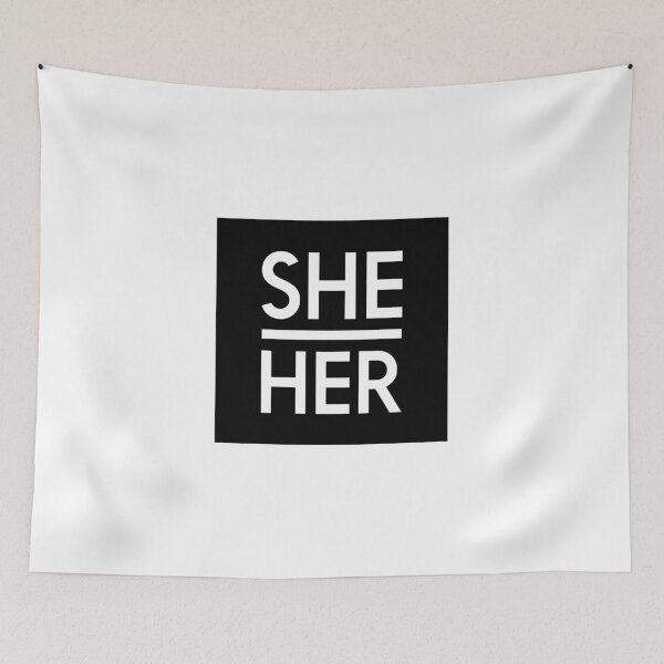 Item preview, SHE / HER - Female Pronouns - Gender Identity Name Tag designed and sold by UBUCO.