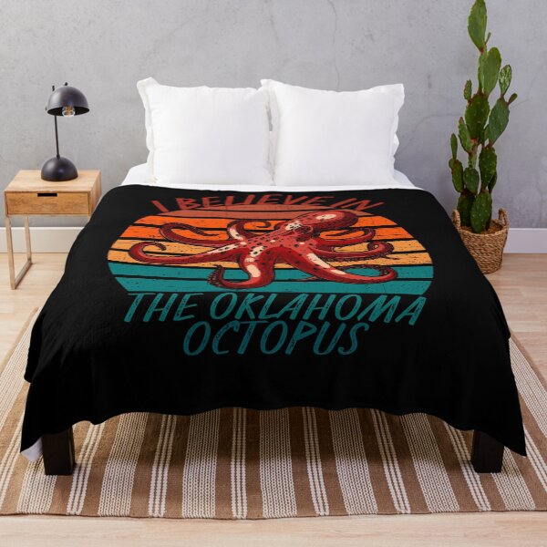 Item preview, I Believe In The Oklahoma Octopus Cryptid Cryptozoology Retro Sunset designed and sold by RKSDesigns.