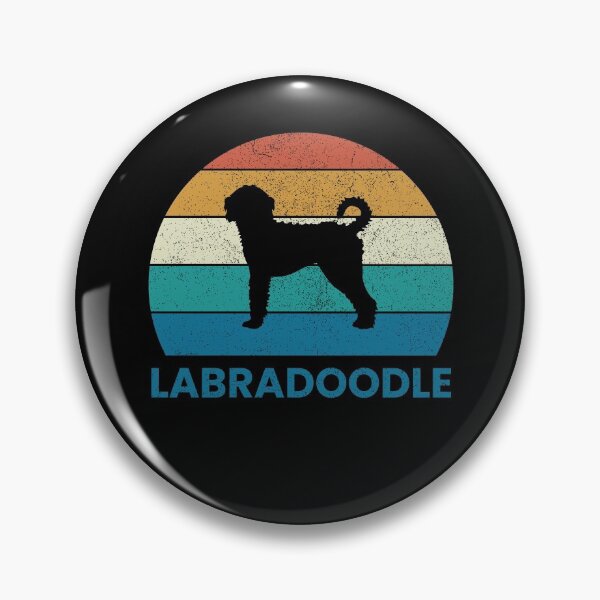 Item preview, Vintage Labradoodle Dog Striped Sunset designed and sold by EstelleStar.