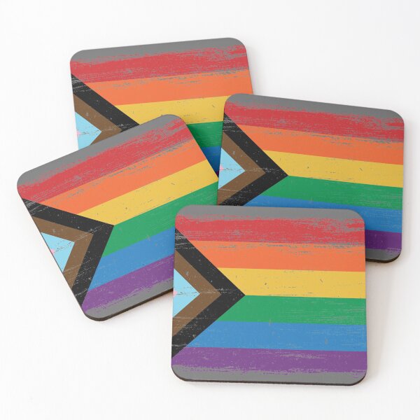 Item preview, LGBTQ - Progress Pride Flag - Vintage Paint - Gay Transgender Queer designed and sold by UBUCO.