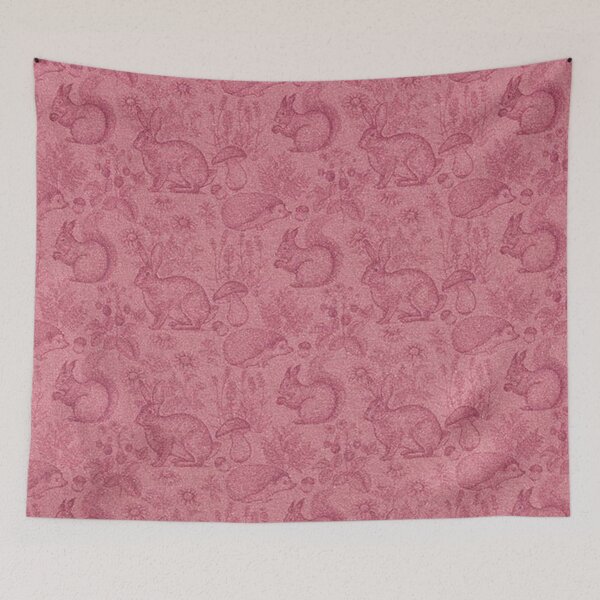 Item preview, Woodland animals - dusky pink / aubergine designed and sold by jwebmarket.