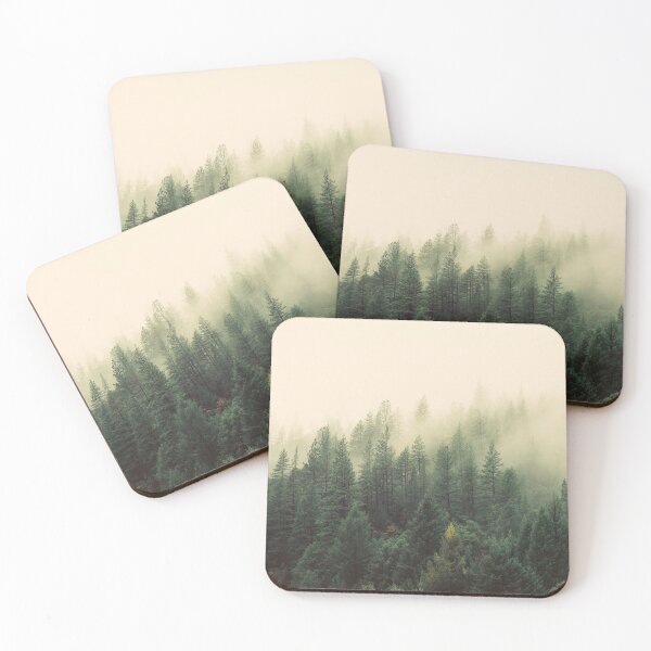 Item preview, Foggy pine tree mountain designed and sold by HintofNature.