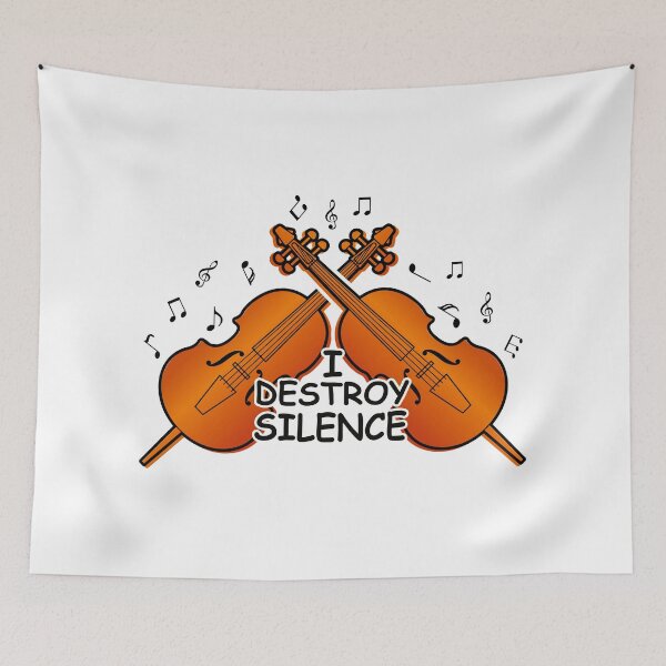 Item preview, I DESTROY SILENCE - Gift Idea For Violinist Violin Player Lover designed and sold by CreativaArt-.