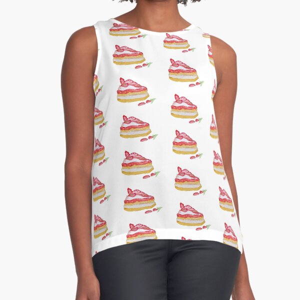 Strawberry Cake Dessert Sleeveless Top