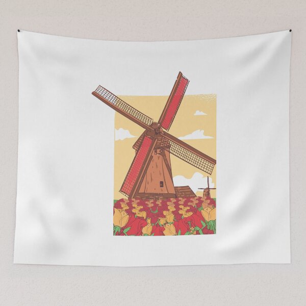 Item preview, Dutch Windmill And Tulips designed and sold by Shirtey.