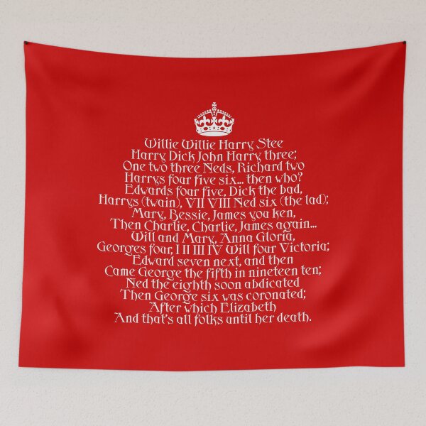 Item preview, English / British Monarchs Mnemonic - Kings and Queens Rhyme to Remember designed and sold by harrizon.