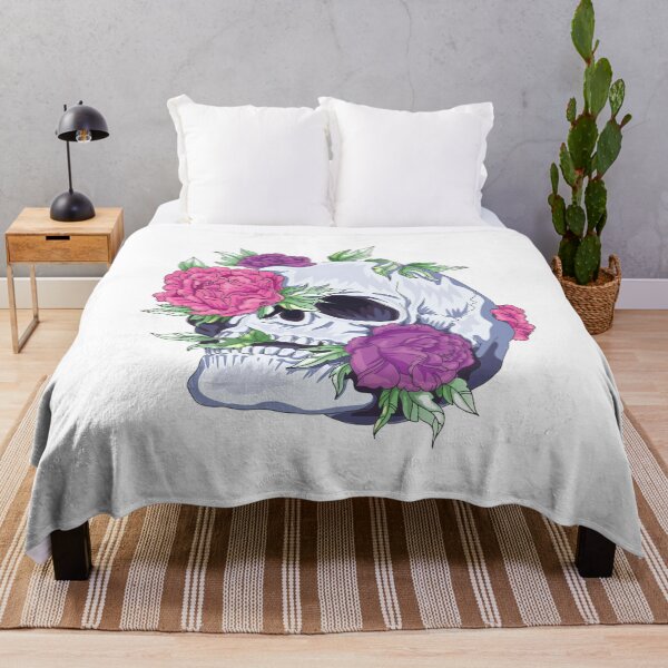 Item preview, Skull With Purple And Pink Roses designed and sold by Shirtey.