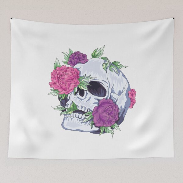 Item preview, Skull With Purple And Pink Roses designed and sold by Shirtey.