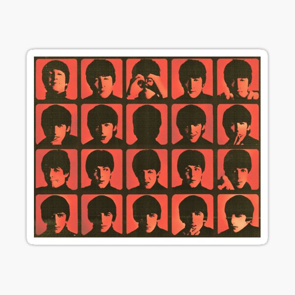a hard day's night orange grungy vintage retro design Sticker