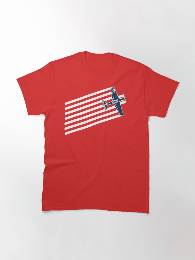 Thumbnail 3 of 7, Classic T-Shirt, P-51 Mustang Speed Stripes designed and sold by Aeronautdesign.