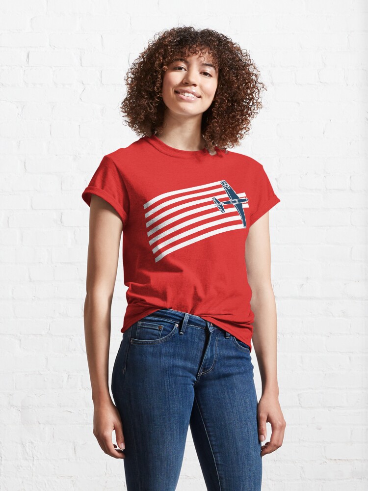 Alternate view of P-51 Mustang Speed Stripes Classic T-Shirt