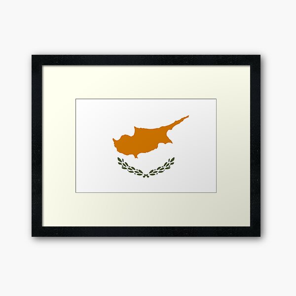 National Flag Of Cyprus On Shirts Bags And Home Decor Framed Art Print